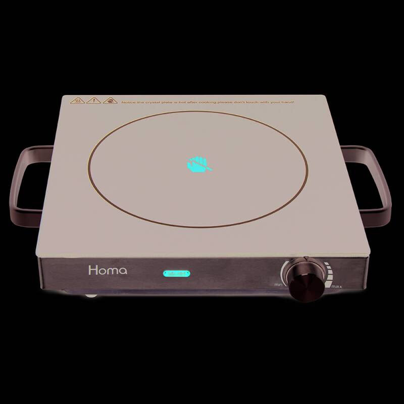 Котлон Керамичен HOMA HP-1500CSI, 2000 W, Тяло от неръждаема стомана, Термостат, Бързо и ефикасно загряване