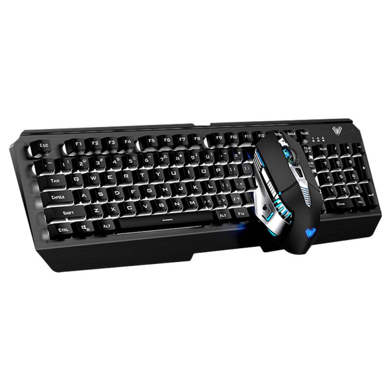 Комплект мишка и клавиатура Aula T600, Безжични, Черен - 6139