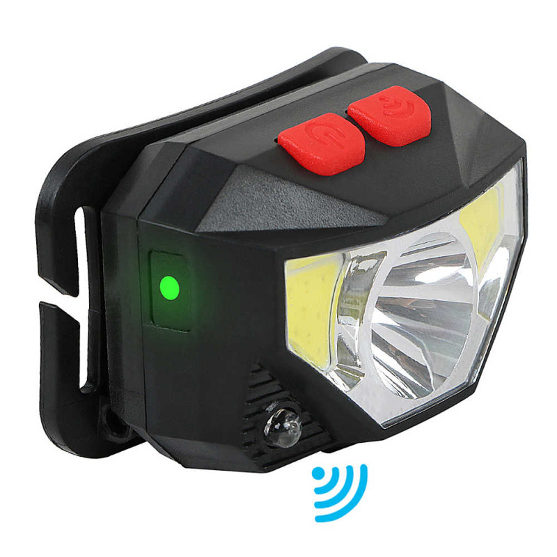 LED фенер Stronglight, влагоустойчив за глава, сензор, акумулаторни батериия, 10W