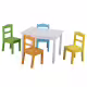 Детска дървена маса с 4 стола