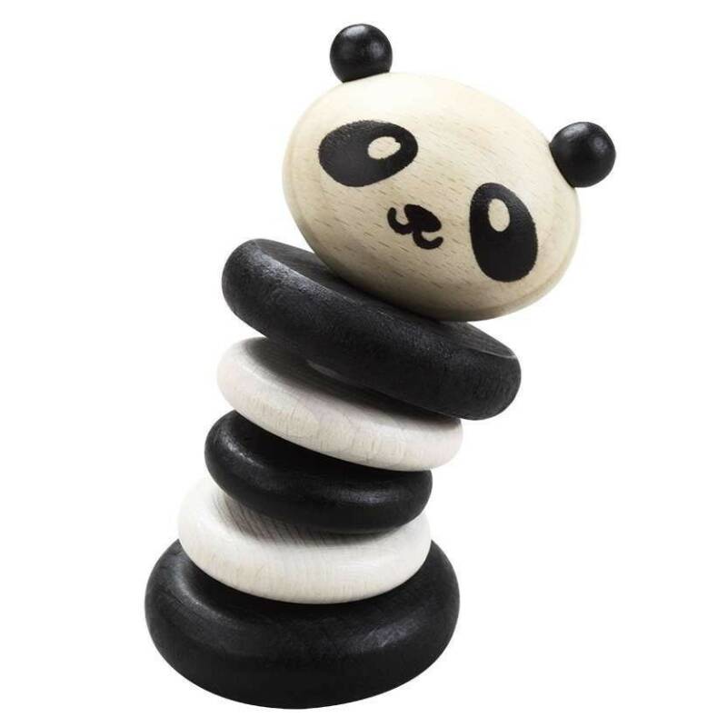 Дървена дрънкалка - панда