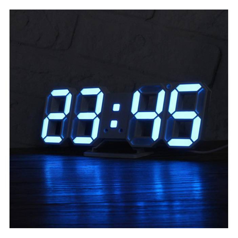 Настолен 3D LED часовник 3638L, календар, термометър, 0°C до 50°C