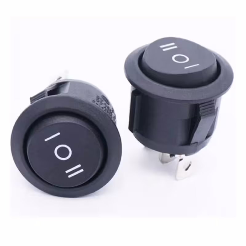 Ключ, 3pin, 3 положения, черен, 250V, 10A, Ф20mm