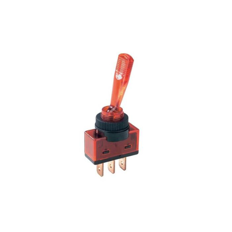 Ключ с лост ASW-13D, 3pin, 2 положения, светещ, 12VDC, 20A, Ф12mm