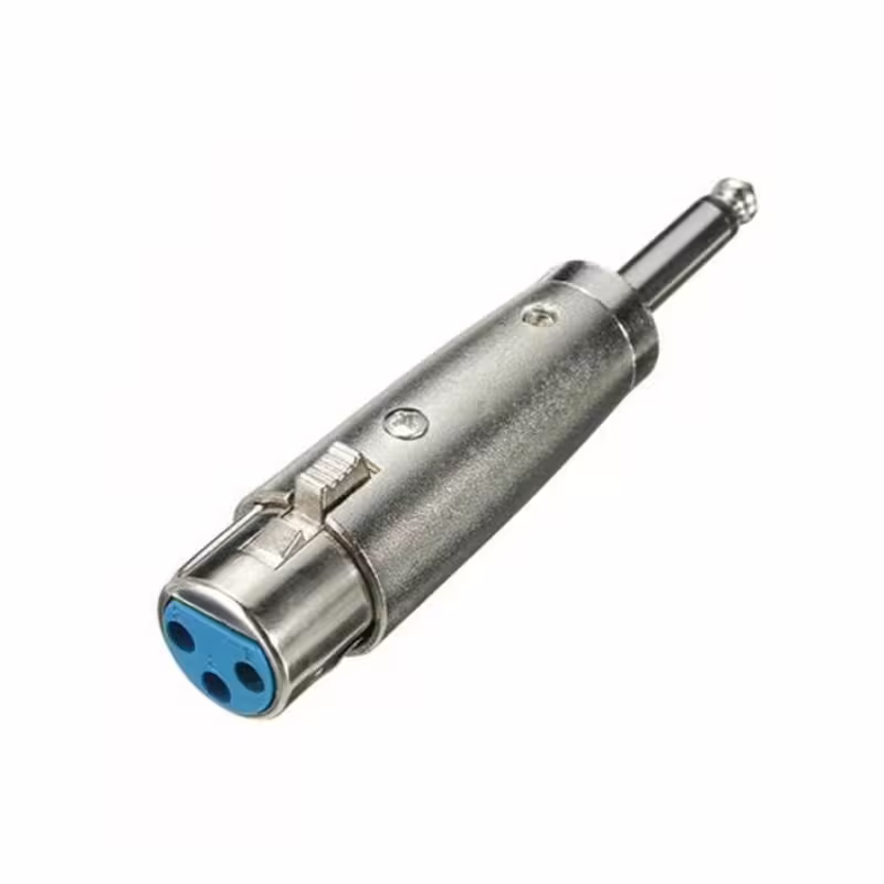 Букса преходна метална MONO 6,3mm JACK(м)/CANON(ж)