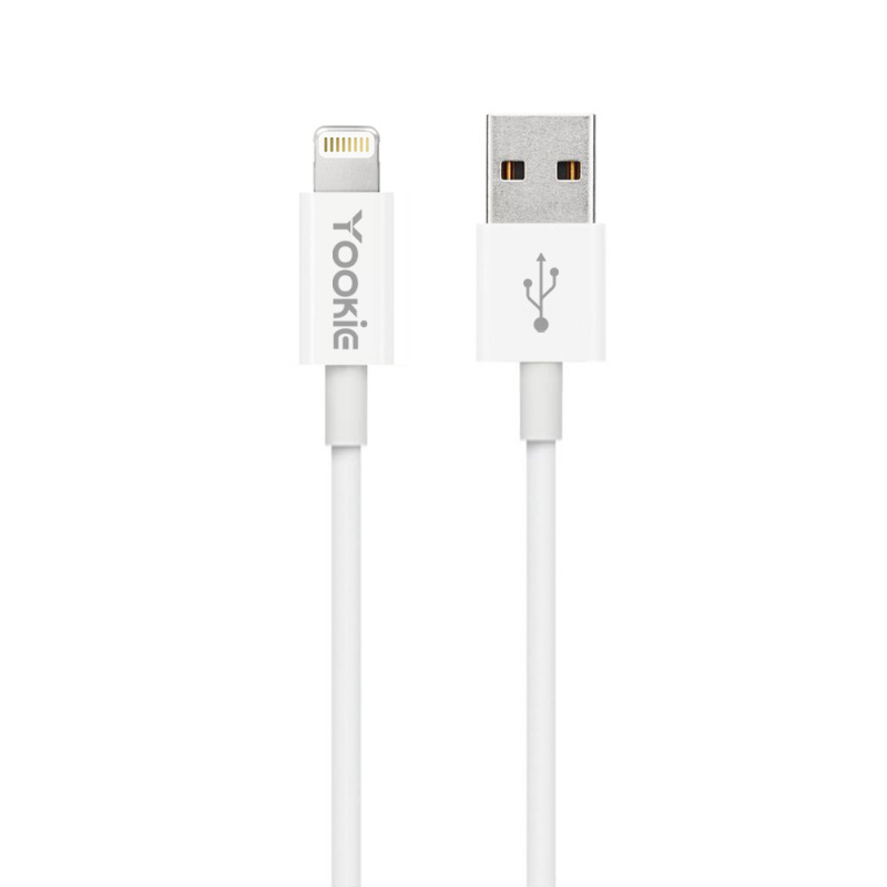 Кабел за данни Yookie CB1, Lightning, 2.0m, Бял - 40147