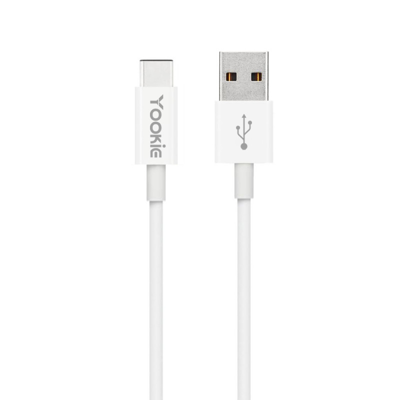 Кабел за данни Yookie CB1, Type-C, 2.0m, Бял - 40148