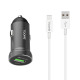 Зарядно устройство за кола Yookie PC2, Quick Charge 3.0, 1xUSB, С Type-C кабел, Различни цветове - 40139