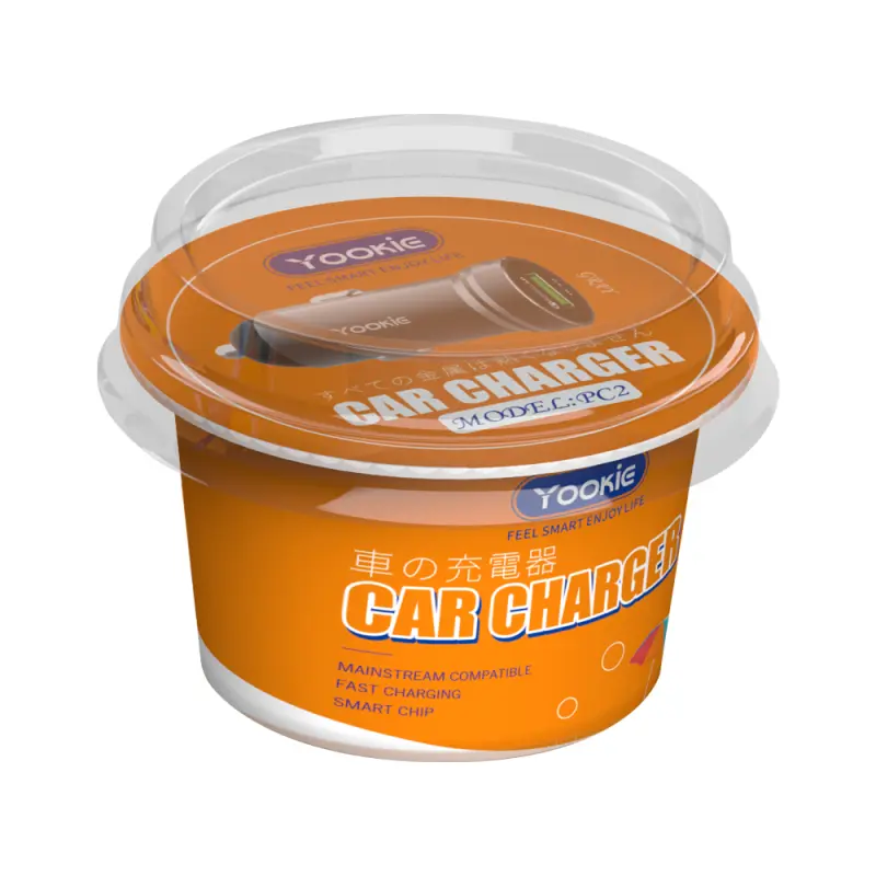 Зарядно устройство за кола Yookie PC2, Quick Charge 3.0, 1xUSB, С Lightning кабел, Различни цветове - 40138