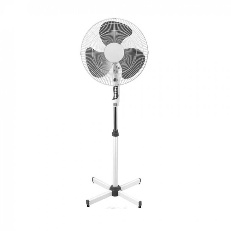 Вентилатор на стойка SAPIR SP 1760 BM, 40W, 40 см, 3 степени, Регулиране на височината, Мрежа, бял/сив