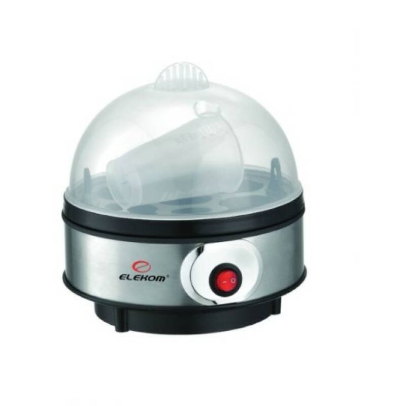 Яйцеварка Elekom ЕК-109 S/S, 350W, Капацитет: 7 яйца, Звукова аларма, 3 нива на варене, Свалящ се капак