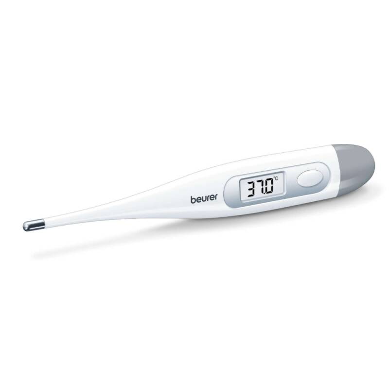 Термометър Beurer FT 09/1, Контактно измерване, Водоустойчив, Дисплей, Автоматично изключване, Бял/Сребрист