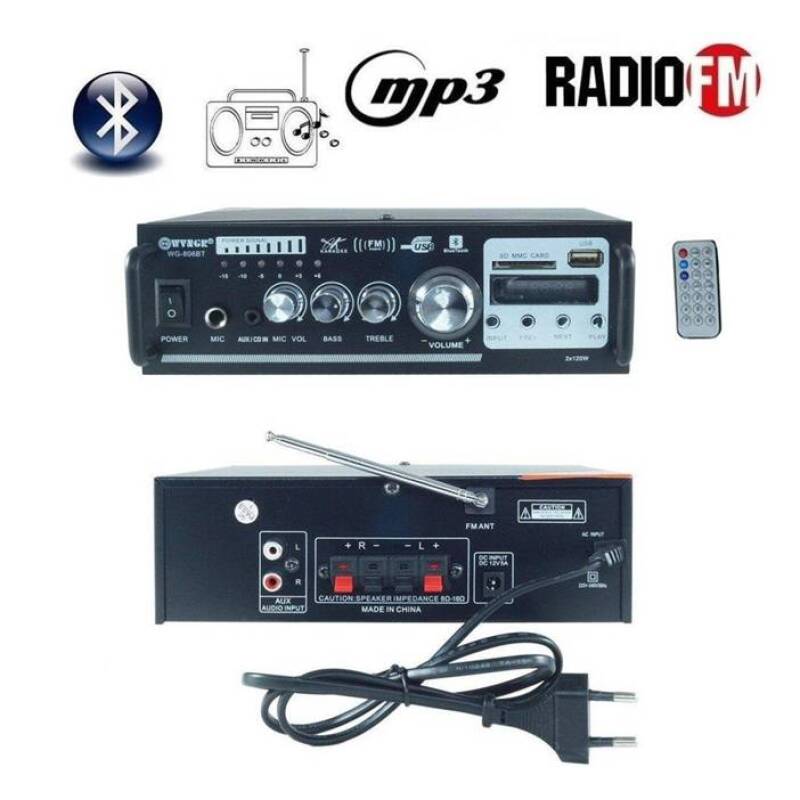 Караоке блутууд домашен аудио усилвател SN-777BT, FM, SD, USB, BLT 2x120W 220V