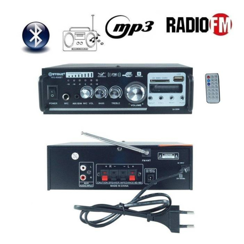 Караоке блутуут домашен аудио усилвател SN-777BT, FM, SD, USB, BLT 2x120W 220V