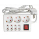 Разклонител C1-H3T за контакт с ключ 7-ца бял 1,5m 220V 16A
