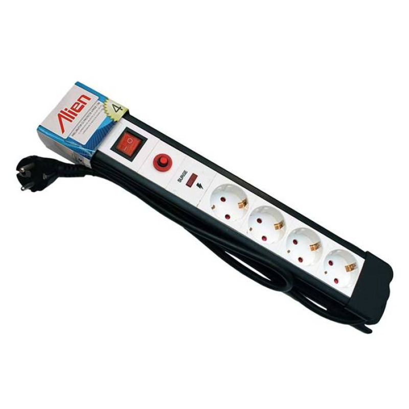 Разклонител HS-LGD за контакт със защита и ключ 4-ка 3m 220V 16A