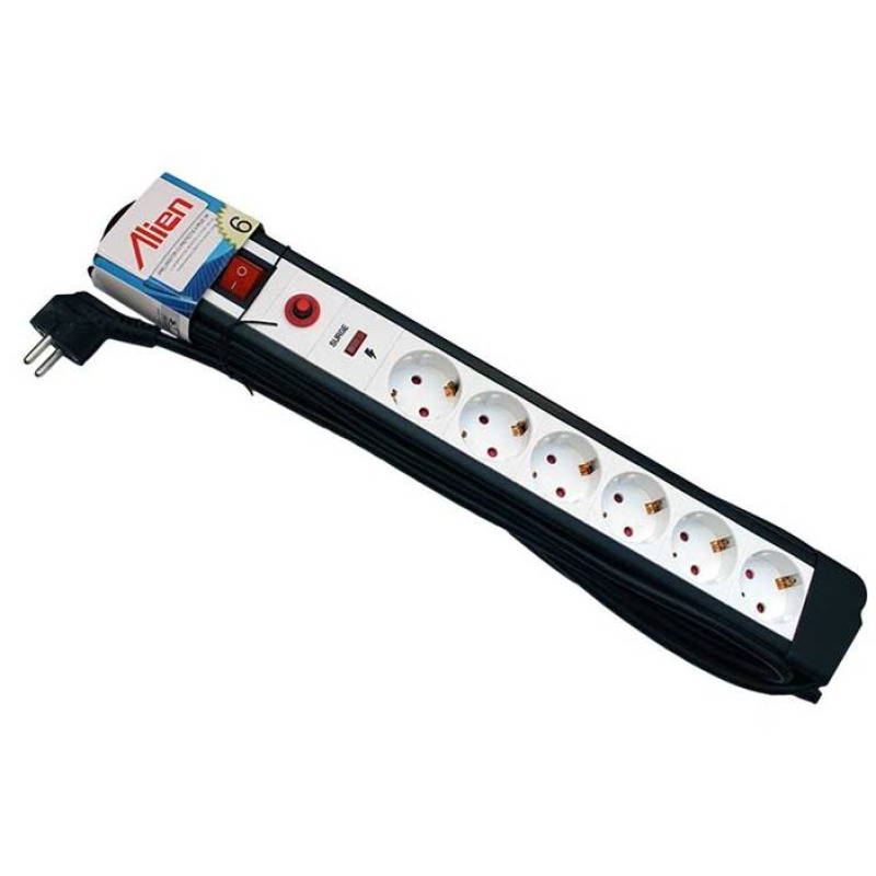 Разклонител HS-LGD за контакт със защита и ключ 6-ца 3m 220V 16A