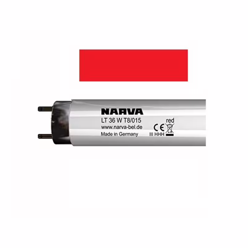 Лампа луминисцентна NARVA червена с цокъл T8 220V 36W 1200mm