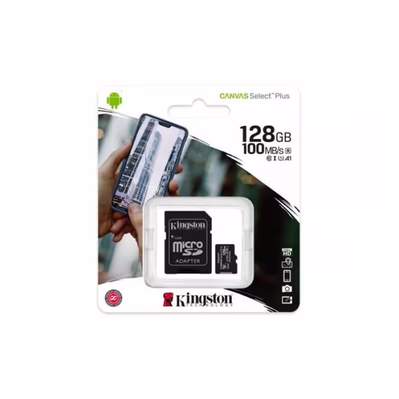 MicroSDXC, карта памет KINGSTON, UHS-1, клас 10, адаптер, 128GB