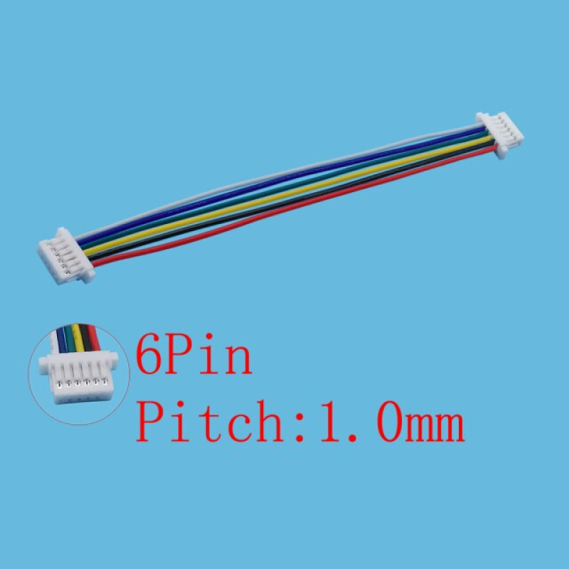 Кабел JST 1.0, 6 Pin, Female to Female, 28AWG, 10CM