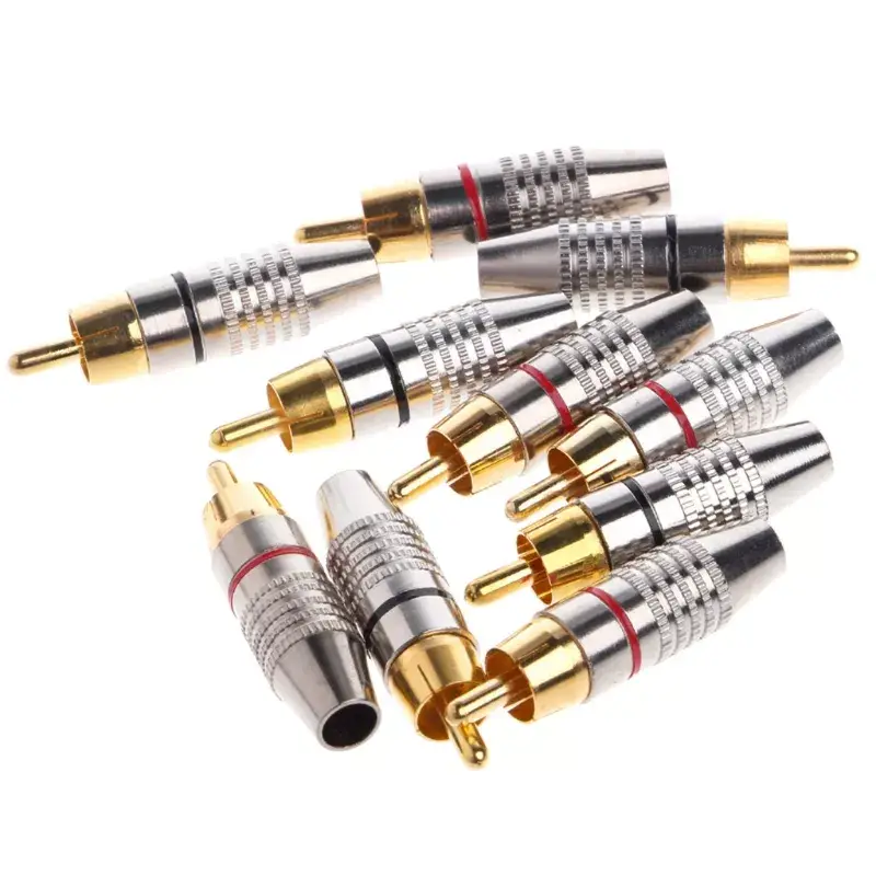 Букса RCA Plug, Video Locking Cable Connector, Gold Plated For Audio Video Cable Professional Made, Stable Performance