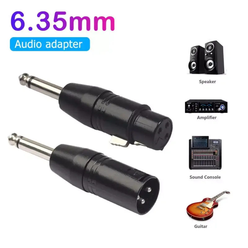 Букса 6.35 mm Mono Male to XLR 3 Pin Female Audio Plug Converter, Adapter Connector for Headphone Microphone, Power Amplifier Guitar