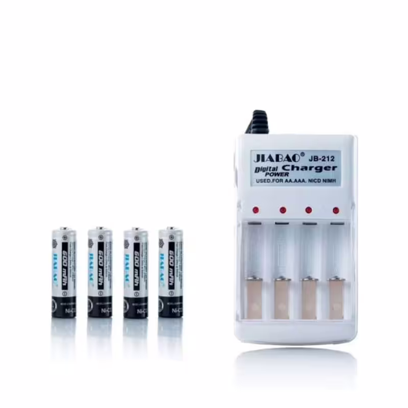 Мрежово зарядно JB-212, акумулаторни батерии AA, R06, AAA, R03, к-т 4бр. АА