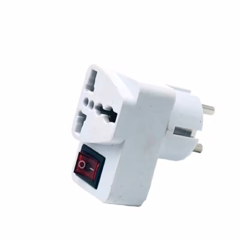 Преходник дълъг A-14 за български контакт "шуко" от английски щепсел с ключ 220V 5A