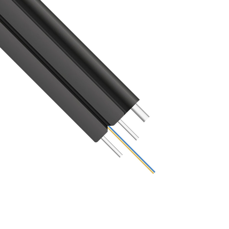 Оптичен кабел DeTech, FTTH, 2 влакна, Outdoor, 2000м, Черен - 18413