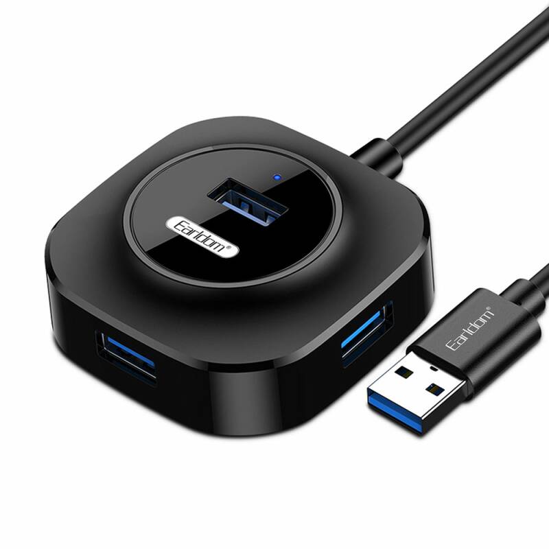 USB хъб Earldom ET-HUB06, USB 2.0, 4 Порта, Черен - 40173