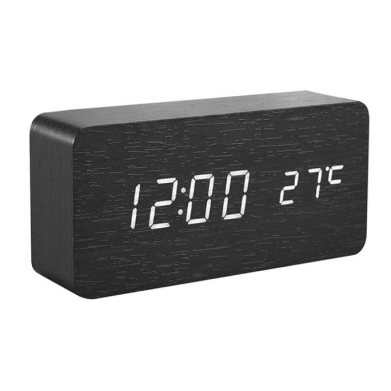 Настолен LED часовник, винтидж, календар, термометър, -10°C до 50°C