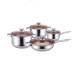 Комплект съдове за готвене Muhler MR-842, Ненагряващи се дръжки, 8 части, Стъклени капаци