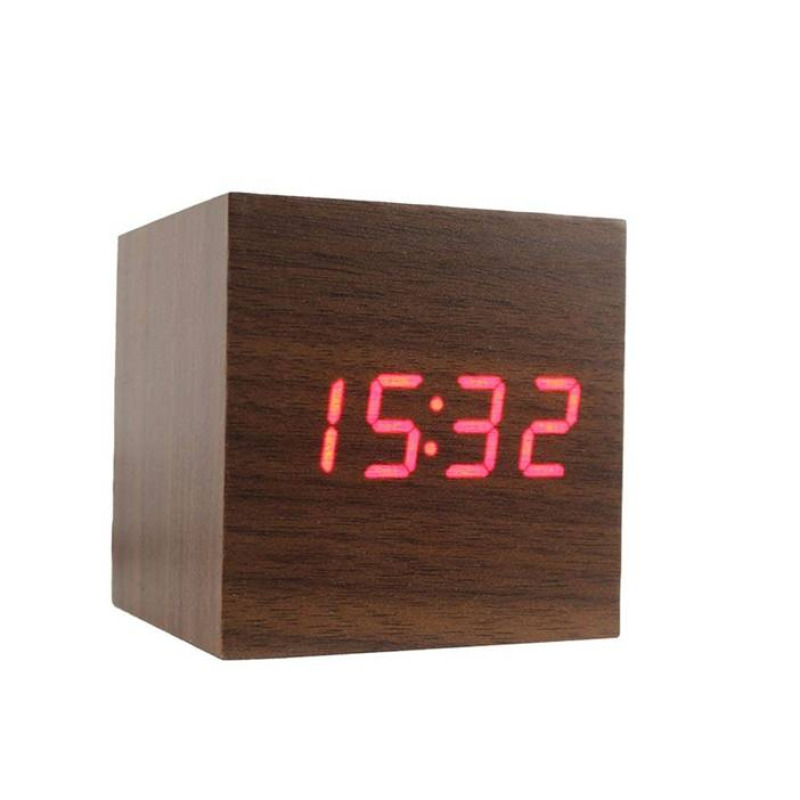 Настолен малък LED часовник, винтидж, термометър, -10°C до 50°C