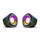 Тонколони Aula N-107, 2x3W, USB, RGB, Черен - 22186