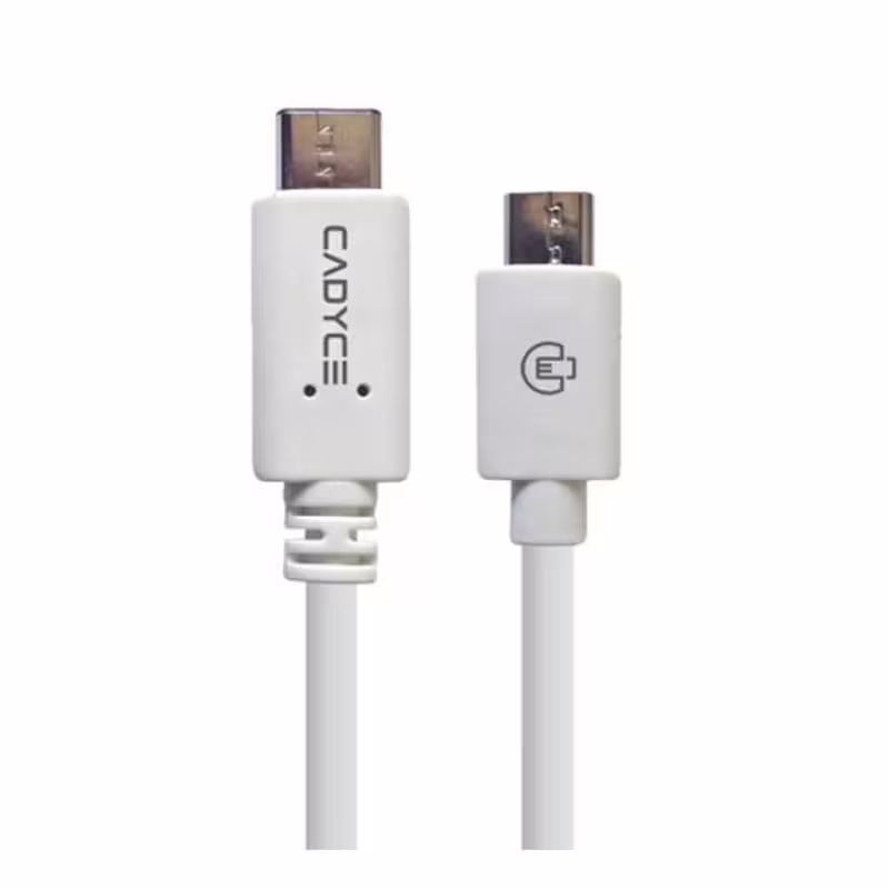 Кабел, бързо зареждане, бял, MICRO USB(м)/TYPE-C(м), 1m, 2A
