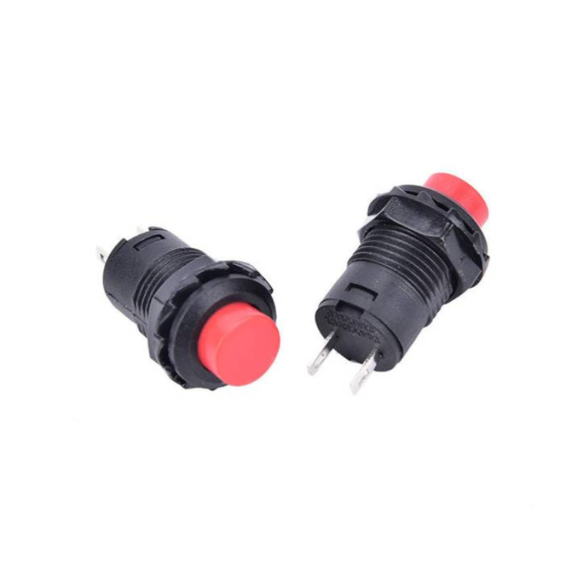 Бутон DS-428, 2 положения, задържащ, червен, кръгъл, 250VAC, 1,5A, Ф12mm