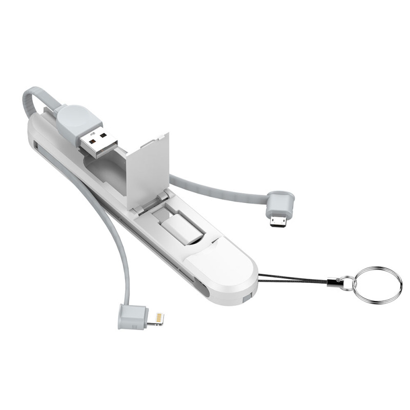 Кабел за данни DeTech DE-C35i, Lightning, 1.0m, Бял - 40189