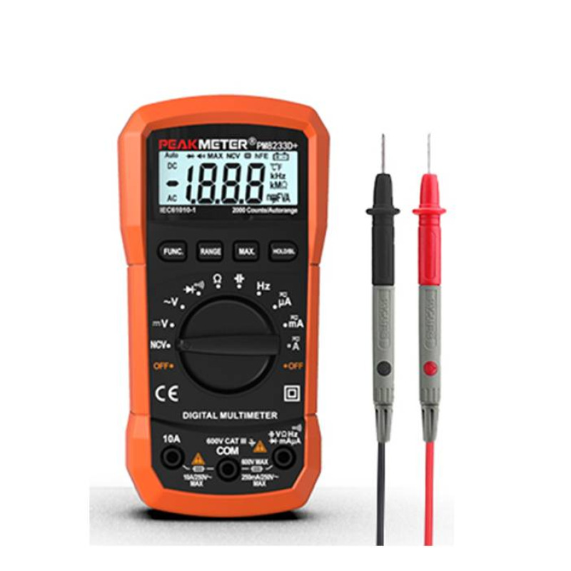 Мултицет Peakmeter, със зумер PM8233D+, VAC, VDC, AAC, ADC, OHM, Hz, F, NCV