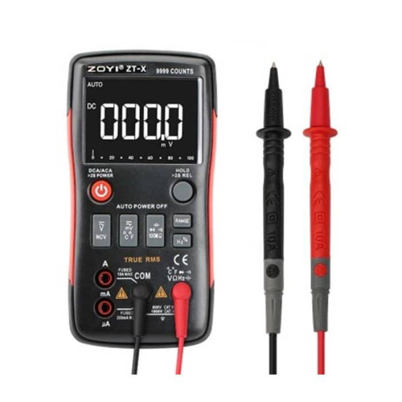 Мултицет Zoyi, със зумер ZT-X, VAC, VDC, AAC, ADC, OHM, Hz, F, °C, NCV