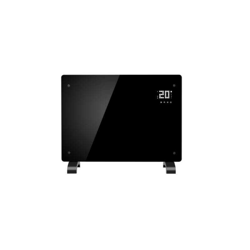 Конвекторна печка със стъклен панел ELITE WGPHD-18, Wi-Fi, LED дисплей, Електронен сензорен термостат, 2 степени на отопление, Закален стъклен панел, Черен