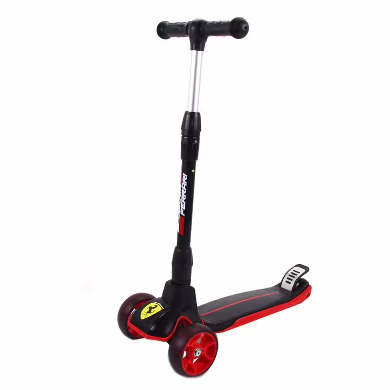 Детска сгъваема тротинетка Ferrari с три колела &ndash; черна