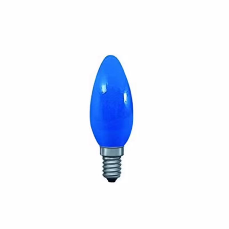 Лампа свещ, синя, цокъл E14, 220V, 40W