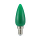 Лампа свещ, зелена, цокъл E14, 220V, 40W