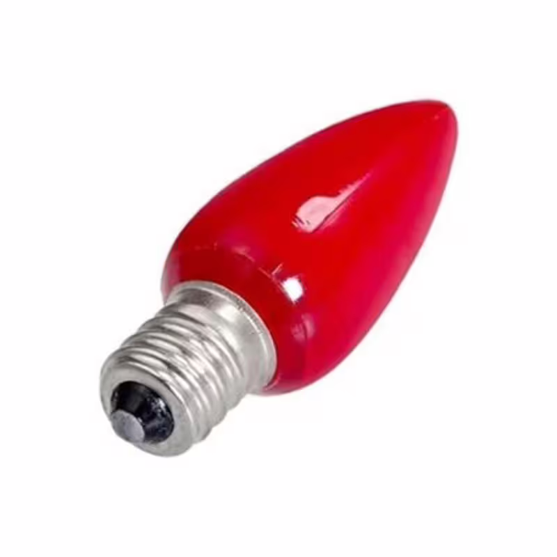 Лампа свещ, червена, цокъл E14, 220V, 40W