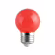 Лампа сфера мини, червена, LED, клас F, цокъл E27, 220V, 1W
