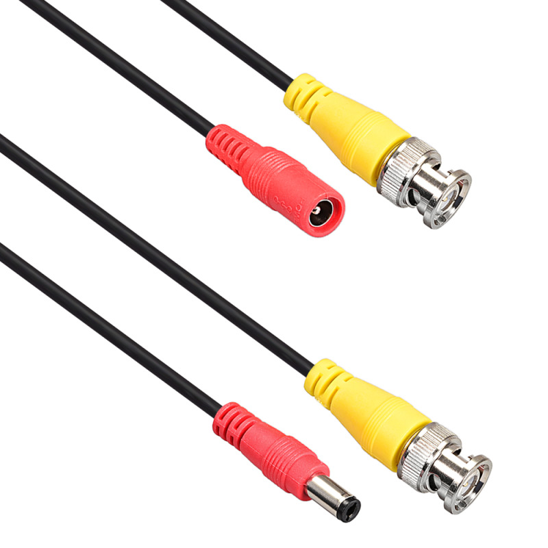 Кабел DeTech, CCTV, BNC+DC, 40m, Черен - 18379