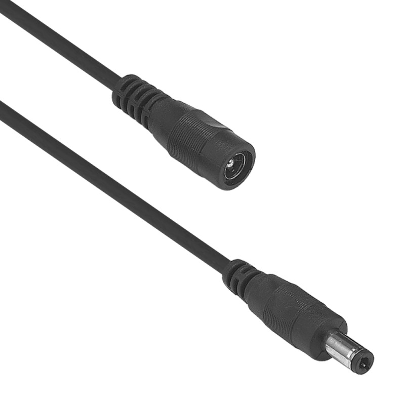 DC Удължител DeTech, 5.5x2.1 M/F, 10m, Черен - 18374