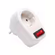 Разклонител за контакт 8958, шуко, ключ, без кабел, бял, 220V, 16A, 3680W