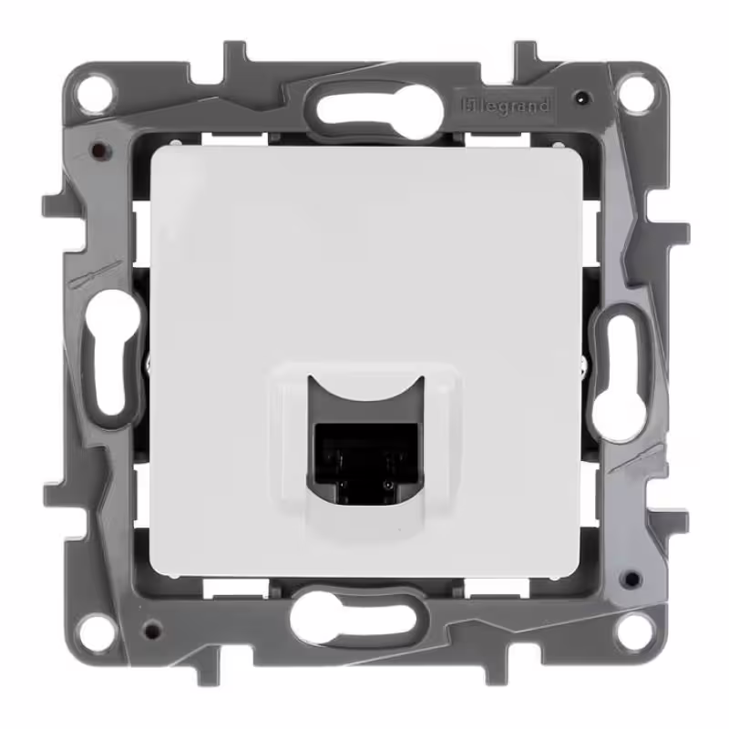 Розетка Niloe с рамка за стенен монтаж, единична, вътрешна, CAT5E, 80x80mm
