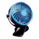 Преносим вентилатор Go Fan за компютър, въртящ 360&deg;, регулируем, щипка, USB